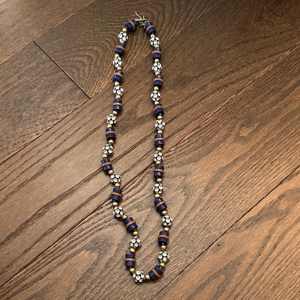 Jcrew blue statement necklace gold